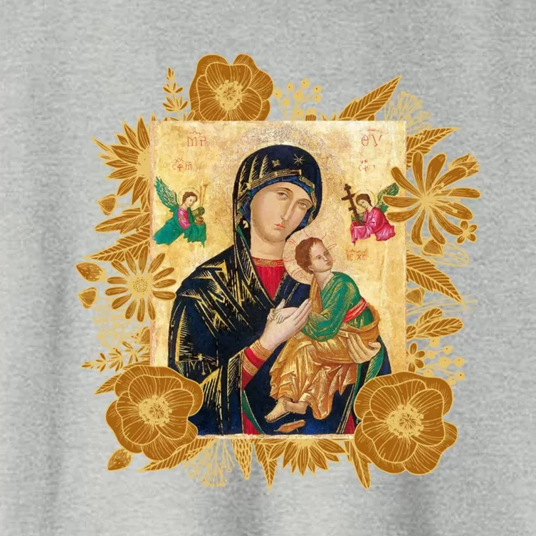 Our Lady Of Perpetual Help Blessed Mother Mary Catholic Icon Gift Women's Crop Top Tee