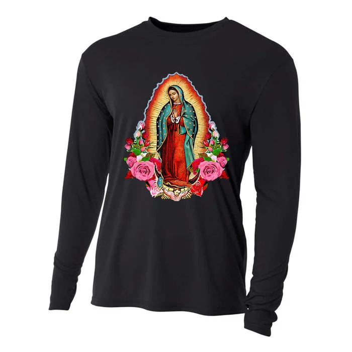 Our Lady Of Guadalupe Saint Virgin Mary Cooling Performance Long Sleeve Crew