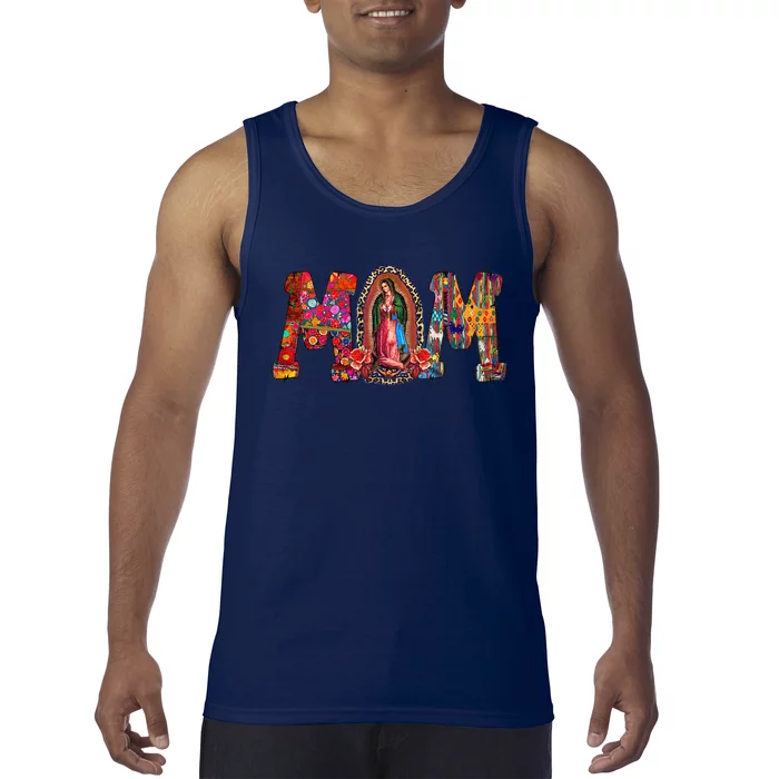 Our Lady Of Guadalupe Catholic Virgin Mary Mexican Mom Tank Top