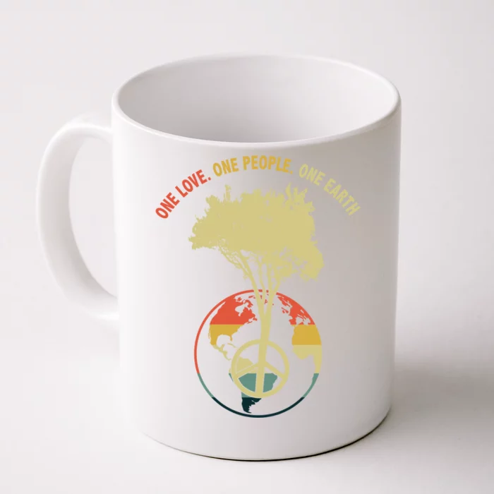 One Love One People One Earth Save Earth Happy Earth Day Gift Front & Back Coffee Mug