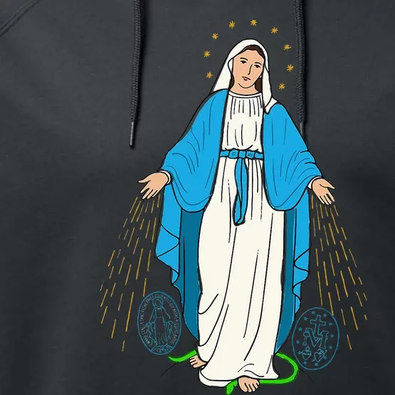 Our Lady Of Grace Virgen De La Medalla Milagrosa Performance Fleece Hoodie