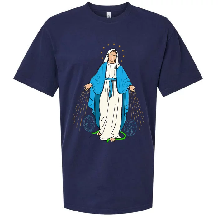 Our Lady Of Grace Virgen De La Medalla Milagrosa Sueded Cloud Jersey T-Shirt