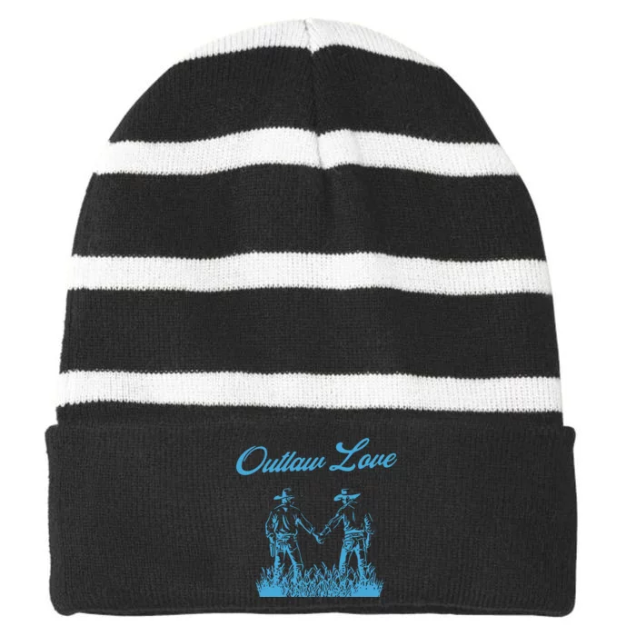 Outlaw Love Striped Beanie with Solid Band