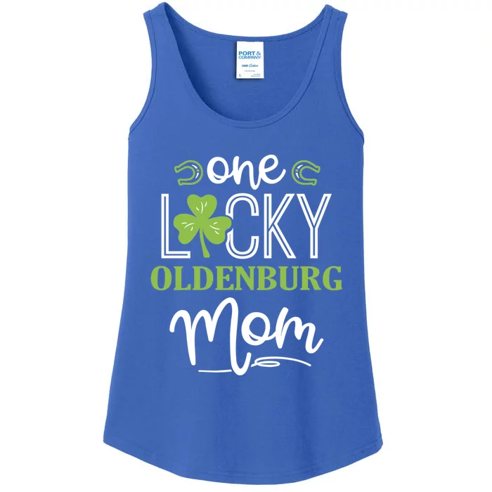 One Lucky Oldenburg Horse Mom Irish Horseback Riding Gift Ladies Essential Tank