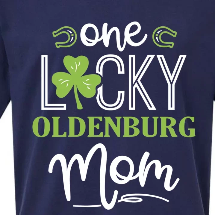 One Lucky Oldenburg Horse Mom Irish Horseback Riding Gift Sueded Cloud Jersey T-Shirt