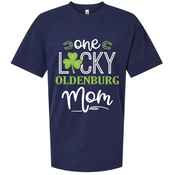 One Lucky Oldenburg Horse Mom Irish Horseback Riding Gift Sueded Cloud Jersey T-Shirt