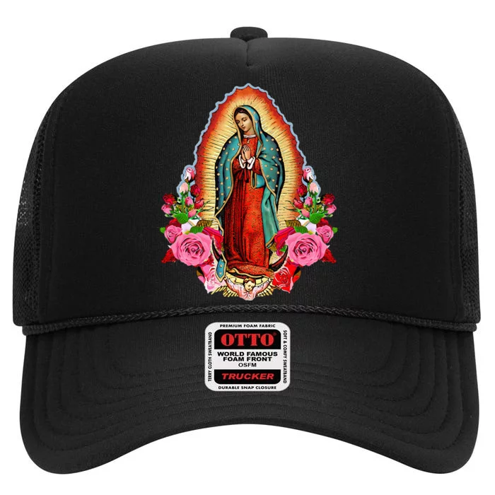 Our Lady Of Guadalupe Saint Virgin Mary High Crown Mesh Trucker Hat