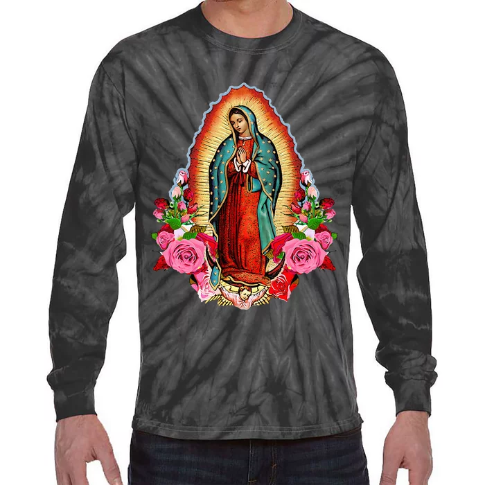 Our Lady Of Guadalupe Saint Virgin Mary Tie-Dye Long Sleeve Shirt