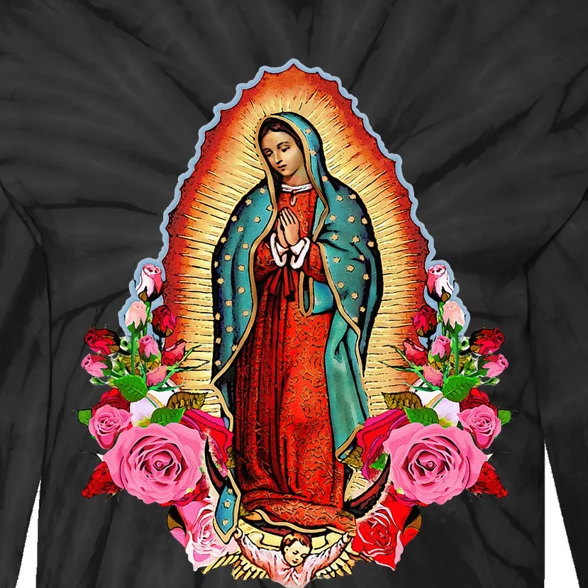 Our Lady Of Guadalupe Saint Virgin Mary Tie-Dye Long Sleeve Shirt