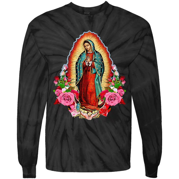 Our Lady Of Guadalupe Saint Virgin Mary Tie-Dye Long Sleeve Shirt