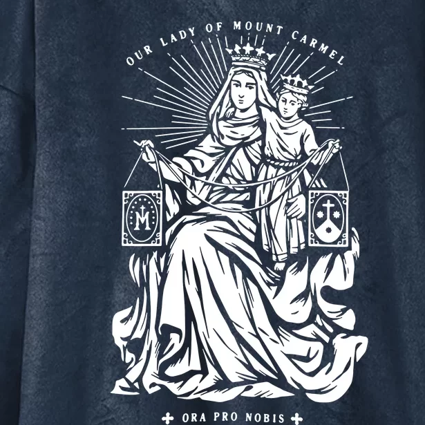 Our Lady Of Mount Carmel Hooded Wearable Blanket