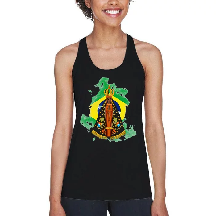 Our Lady of Aparecida Patron Saint of Brazil Women's Racerback Tank