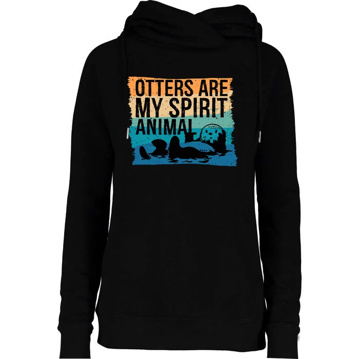 Otter Lover Otter Spirit Animal Funny Otter Otter Womens Funnel Neck Pullover Hood