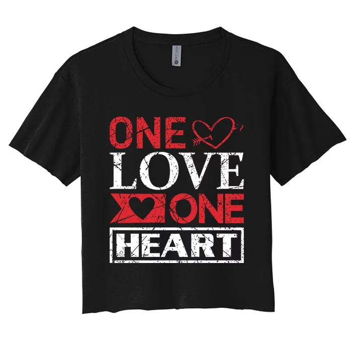 One Love One Heart Women's Crop Top Tee