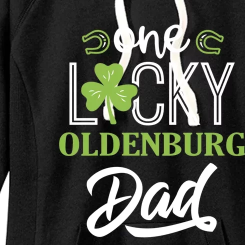 One Lucky Oldenburg Horse Dad Irish Horseback Riding Gift Women's Fleece Hoodie