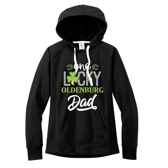 One Lucky Oldenburg Horse Dad Irish Horseback Riding Gift Women's Fleece Hoodie