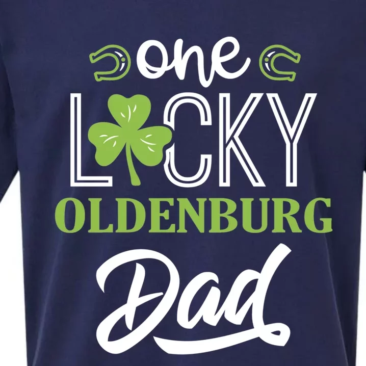 One Lucky Oldenburg Horse Dad Irish Horseback Riding Gift Sueded Cloud Jersey T-Shirt