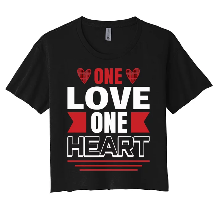 One Love One Heart Women's Crop Top Tee