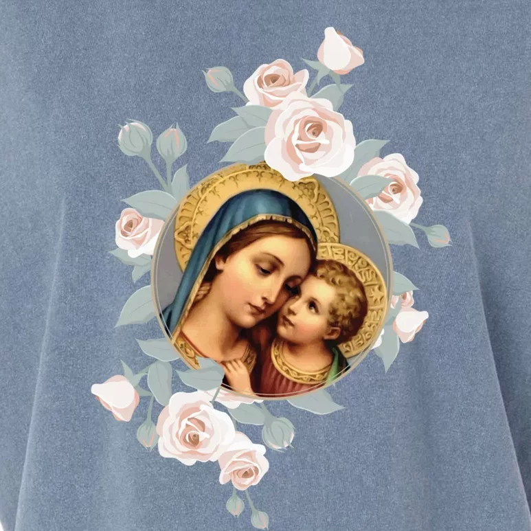 Our Lady Of Good Remedy Blessed Mother Mary Art Catholic Cute Gift Garment-Dyed Women's Muscle Tee