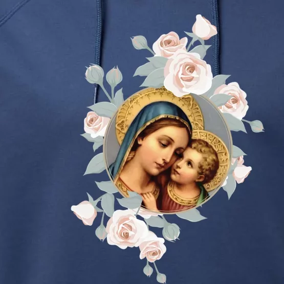 Our Lady Of Good Remedy Blessed Mother Mary Art Catholic Cute Gift Performance Fleece Hoodie