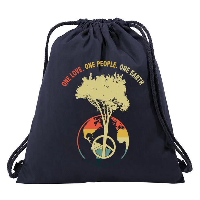 One Love One People One Earth Save Earth Happy Earth Day Gift Drawstring Bag