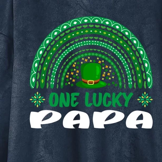 One Lucky Papa Gift St Patrick's Day Funny For Daddy Gift Hooded Wearable Blanket