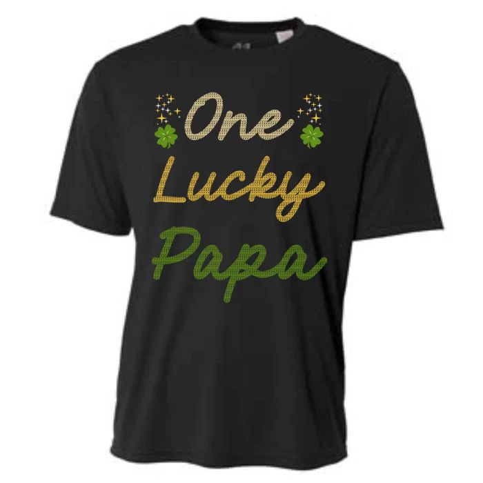 One Lucky Papa St Patrick's Day Pregnancy Announcet Dad Cute Gift Cooling Performance Crew T-Shirt