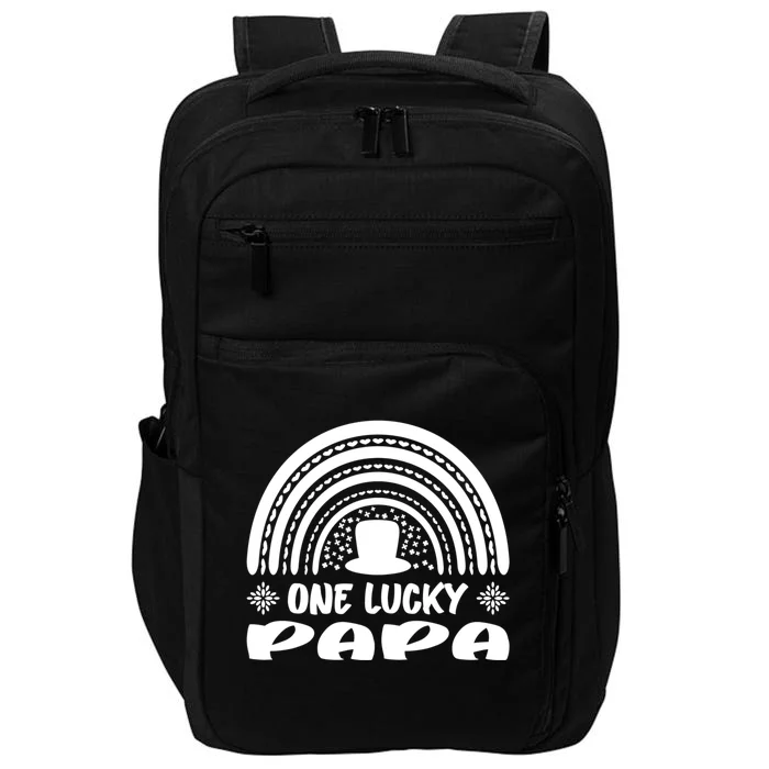 One Lucky Papa Gift St Patrick's Day Funny For Daddy Great Gift Impact Tech Backpack