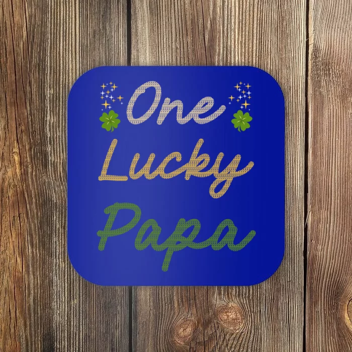 One Lucky Papa St Patrick's Day Pregnancy Announcet Dad Gift Coaster