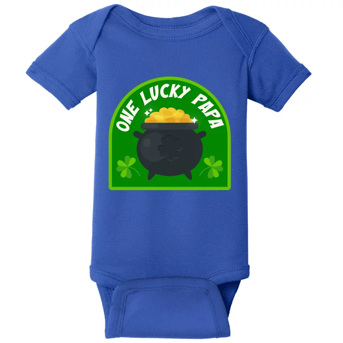 One Lucky Papa Father Fatherhood Fathers Day Cool Gift Baby Bodysuit