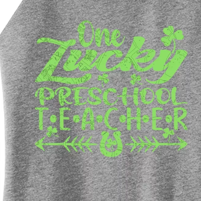 One Lucky Preschool Teacher St Patrick's Day Gift Women’s Perfect Tri Rocker Tank