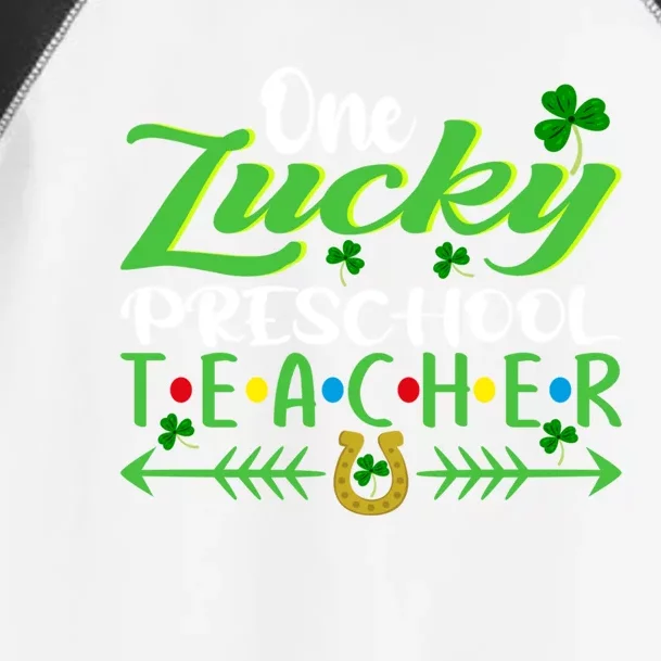 One Lucky Preschool Teacher St Patrick's Day For Teacher Funny Gift Toddler Fine Jersey T-Shirt