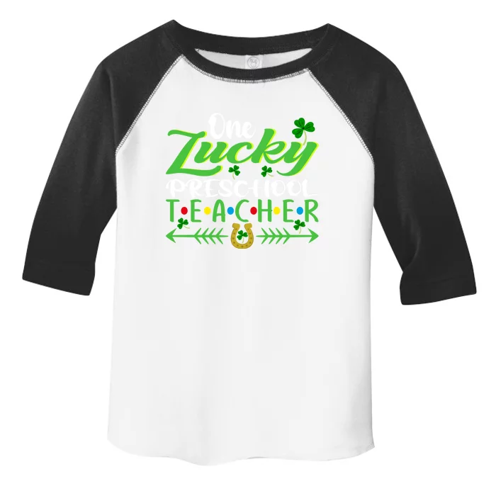 One Lucky Preschool Teacher St Patrick's Day For Teacher Funny Gift Toddler Fine Jersey T-Shirt