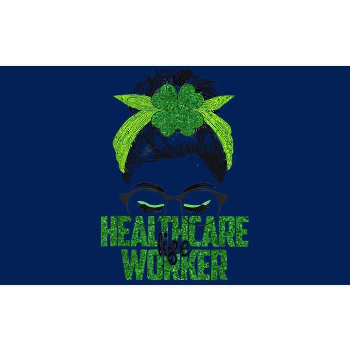 Healthcare Worker Patrick's Day Messy Bun Lucky Mama Bumper Sticker