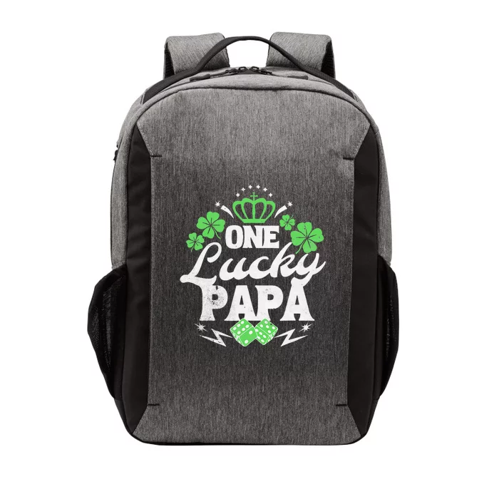 One Lucky Papa St Patricks Day Gift Vintage 70s Dice Vector Backpack