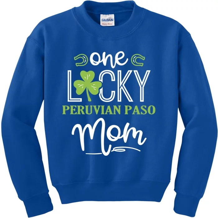 One Lucky Peruvian Paso Horse Mom Irish Horseback Riding Gift Kids Sweatshirt