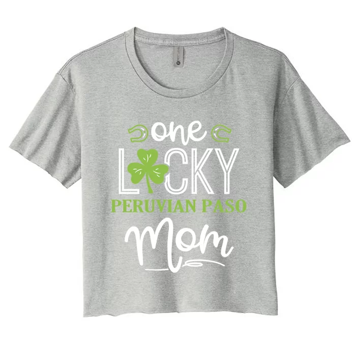 One Lucky Peruvian Paso Horse Mom Irish Horseback Riding Gift Women's Crop Top Tee