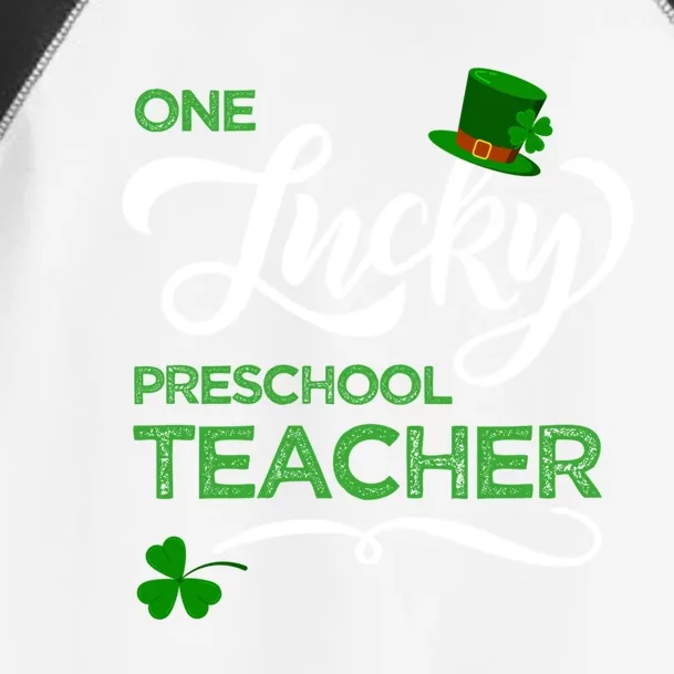 One Lucky Preschool Teacher St Patrick's Day Irish Teacher Meaningful Gift Toddler Fine Jersey T-Shirt