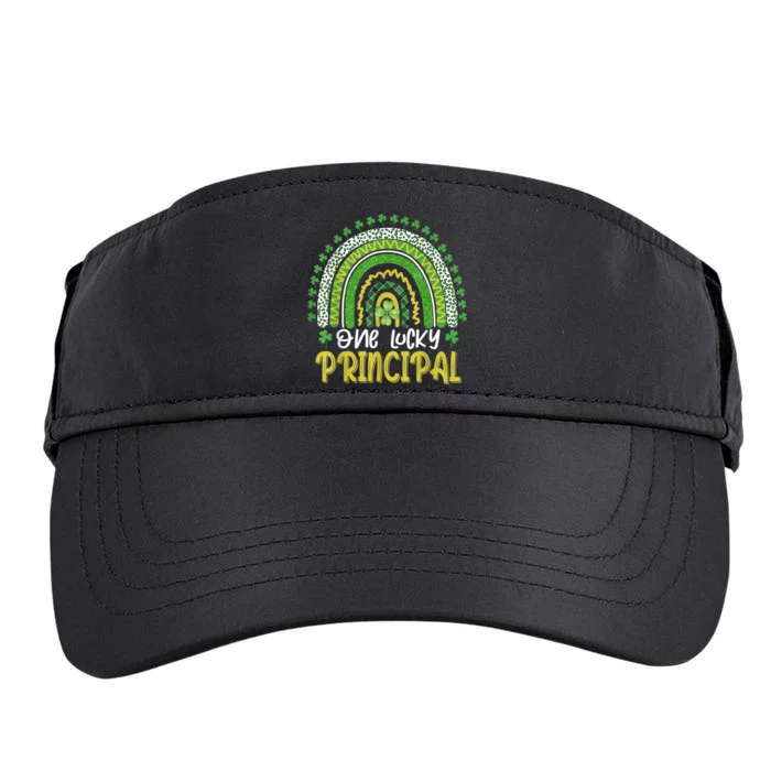 One Lucky Principal School Teacher St Patricks Day Rainbow Adult Drive Performance Visor