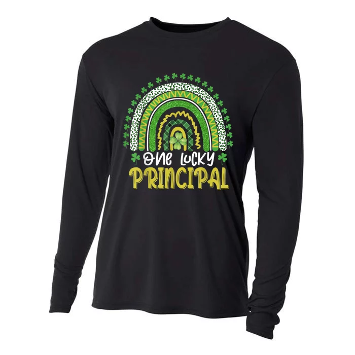 One Lucky Principal School Teacher St Patricks Day Rainbow Cooling Performance Long Sleeve Crew