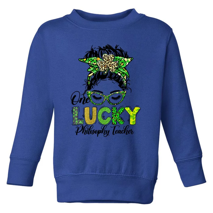 One Lucky Philosophy Teacher Happy St Patricks Day Gift Toddler Sweatshirt