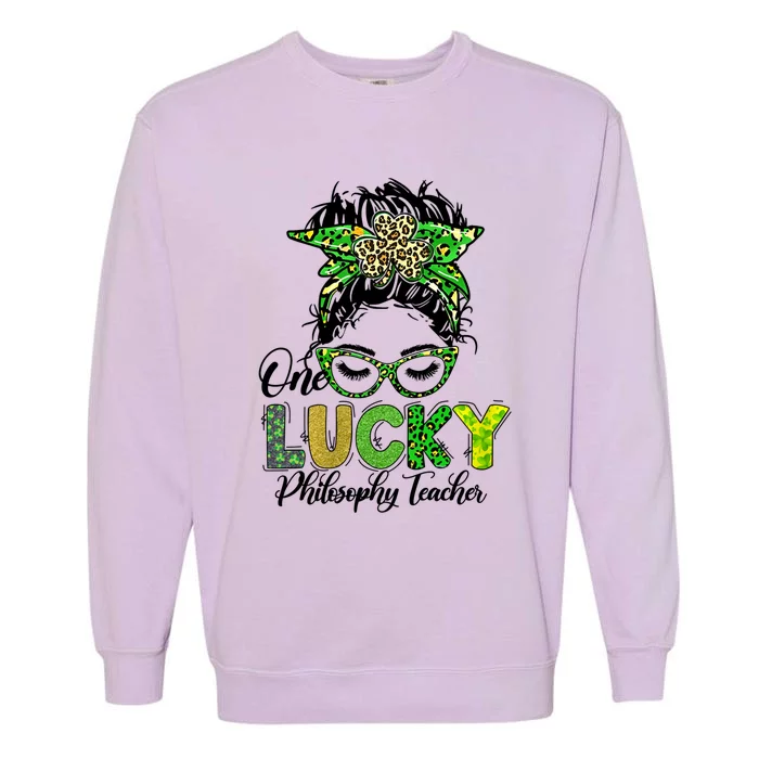 One Lucky Philosophy Teacher Happy St Patricks Day Gift Garment-Dyed Sweatshirt