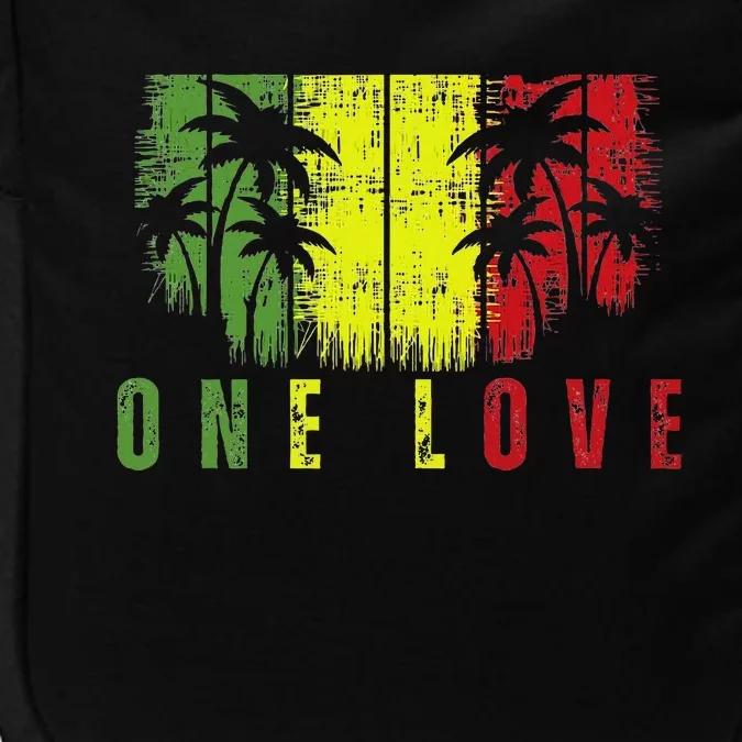 One Love Palm Tree Reggae Music Rasta Impact Tech Backpack