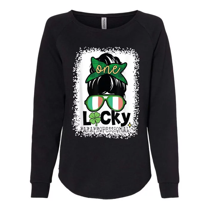 One Lucky Para St Patricks Day Shamrock Paraprofessional Womens California Wash Sweatshirt