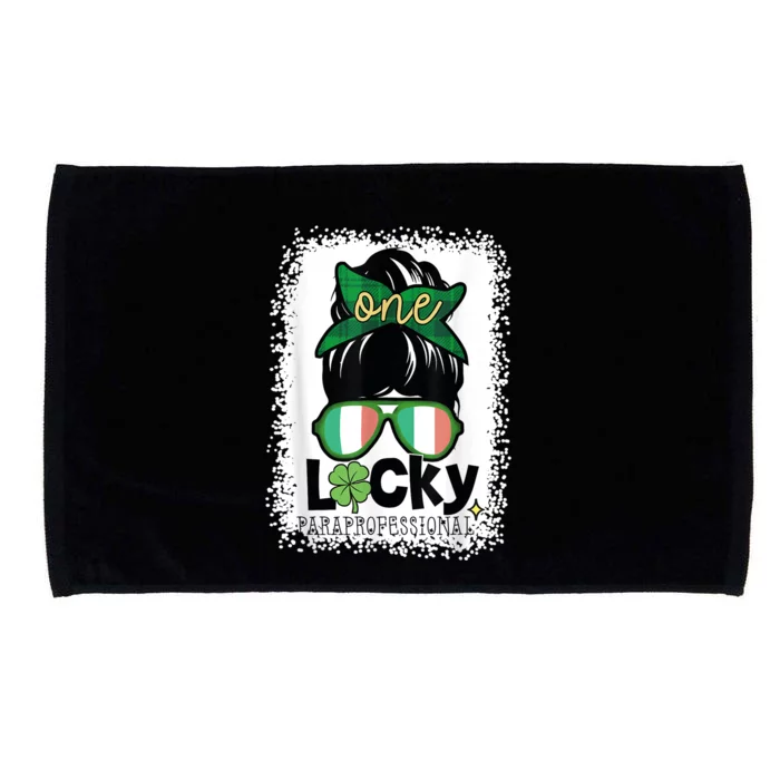 One Lucky Para St Patricks Day Shamrock Paraprofessional Microfiber Hand Towel