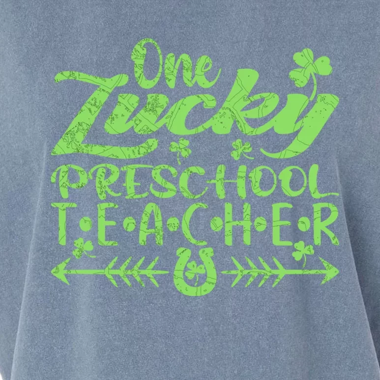 One Lucky Preschool Teacher St Patrick's Day Gift Garment-Dyed Women's Muscle Tee