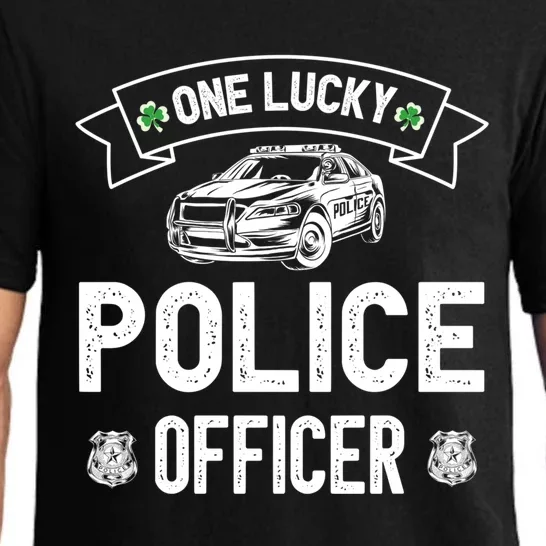 One Lucky Police Officer Saint Patricks Day Holiday Pattys Cool Gift Pajama Set