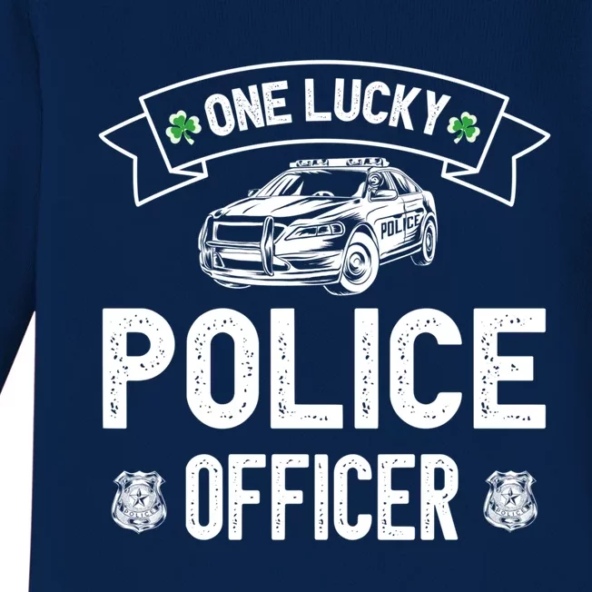 One Lucky Police Officer Saint Patricks Day Holiday Pattys Cool Gift Baby Long Sleeve Bodysuit