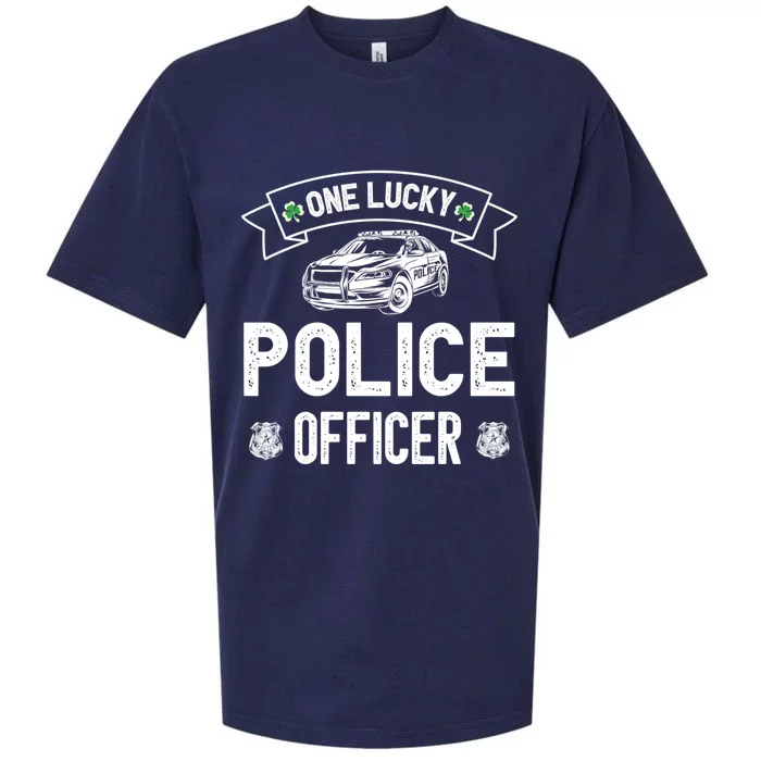 One Lucky Police Officer Saint Patricks Day Holiday Pattys Cool Gift Sueded Cloud Jersey T-Shirt