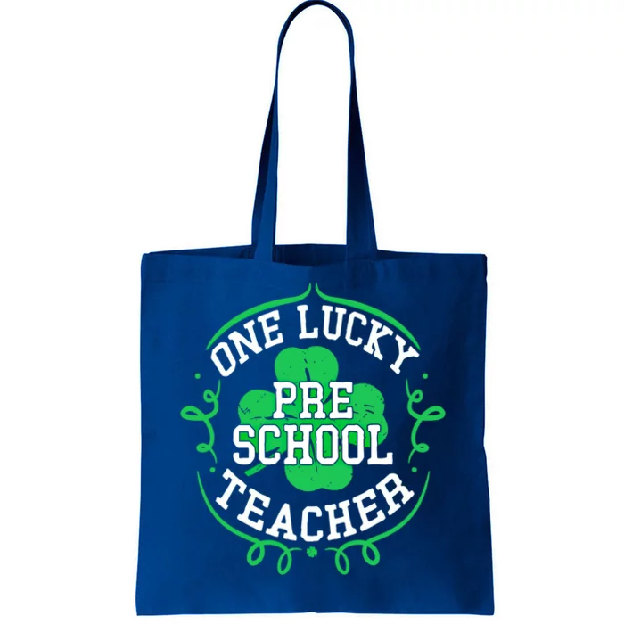 One Lucky Preschool Teacher Gift St Patricks Day Shamrock Gift Tote Bag